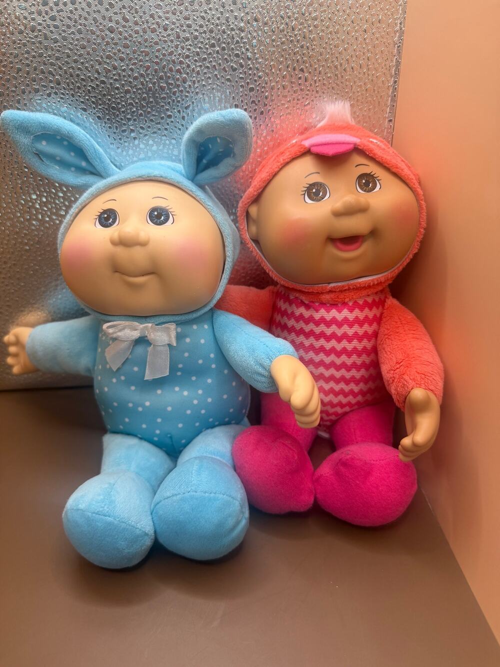Cabbage Patch Kids Cuties Plush Doll Lot Bunny Bird Costumes Blue Pink CPK